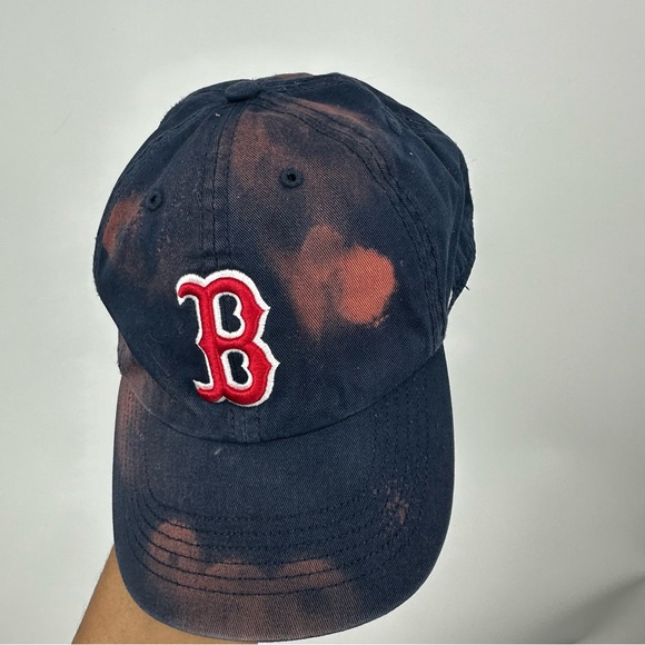 Boston Red Sox Custom Bleach Splatter Dad Hat Size XL - Picture 4 of 9